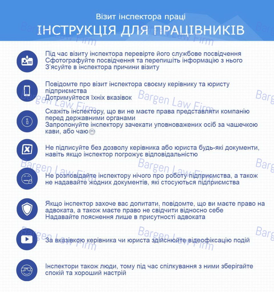 زيارة مفتش العمل. تعليمات للموظفين